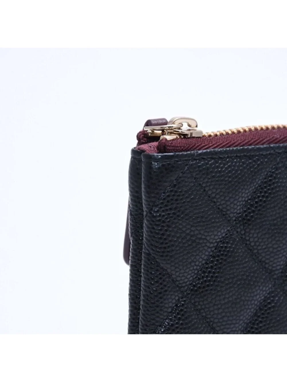 Chanel Classic Mini Pouch Stand CC Logo Caviar Leather